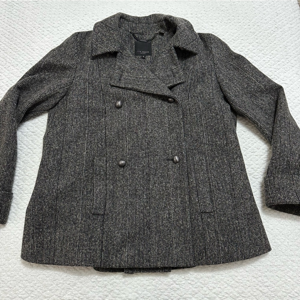 Ted Baker Double Breasted Button Coat Women’s Size 2 - Picture 4 of 13